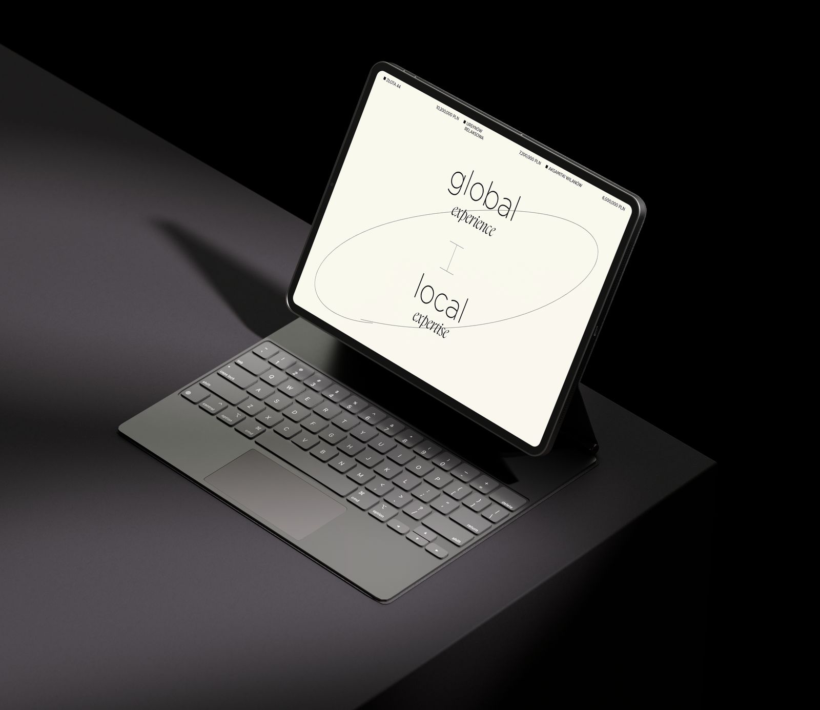 The Veni site on a tablet, showing its global-to-local positioning diagram